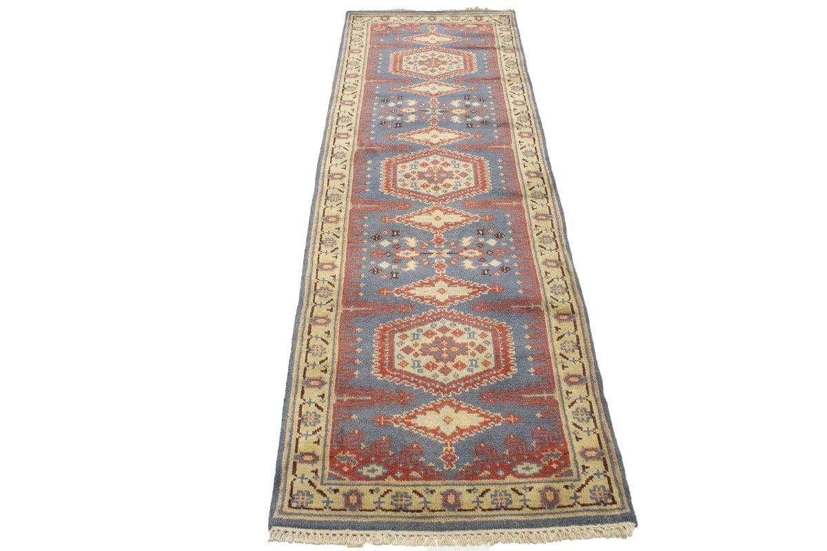 Gray Tribal 3X8 Indo-Viss Oriental Runner Rug