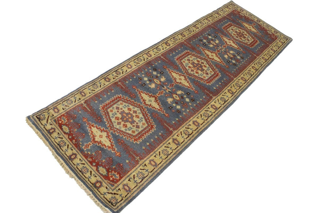 Gray Tribal 3X8 Indo-Viss Oriental Runner Rug