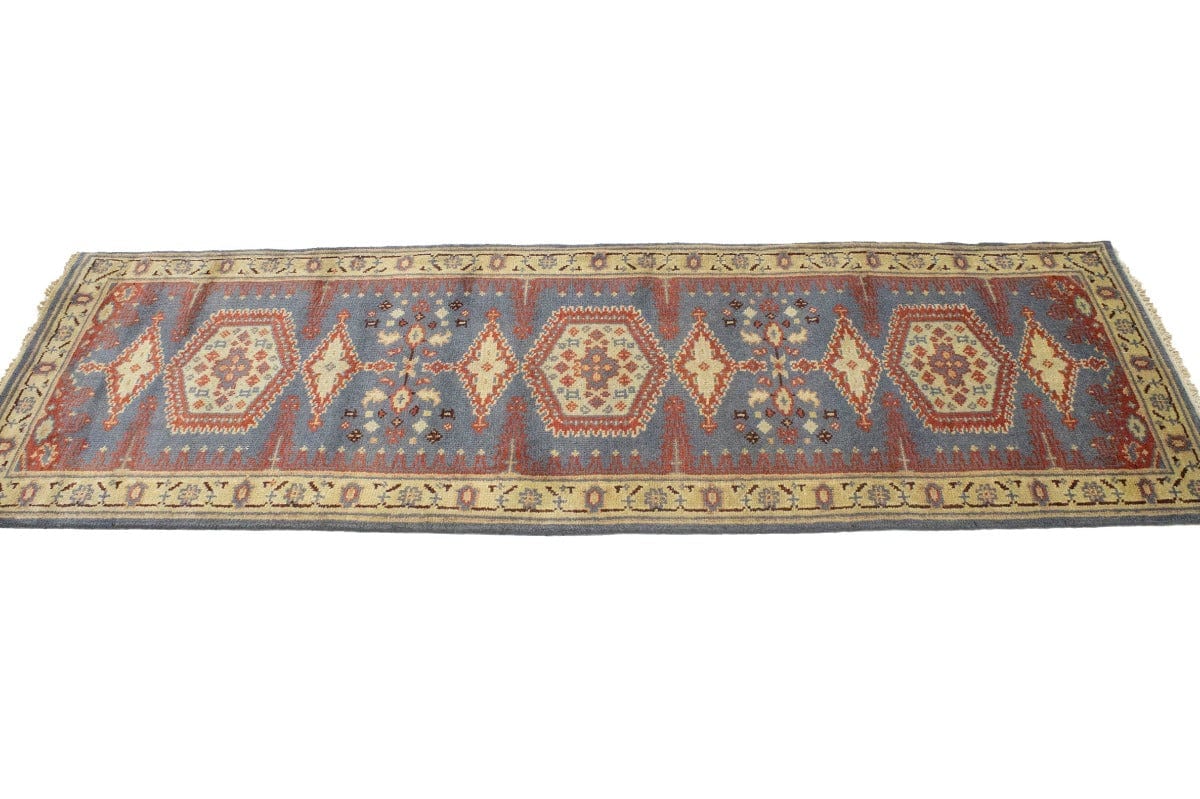 Gray Tribal 3X8 Indo-Viss Oriental Runner Rug