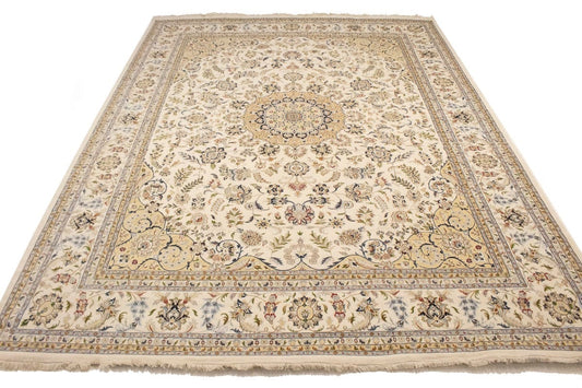 Cream/Beige Floral 11'7X15'5 Indo-Nain Oriental Rug