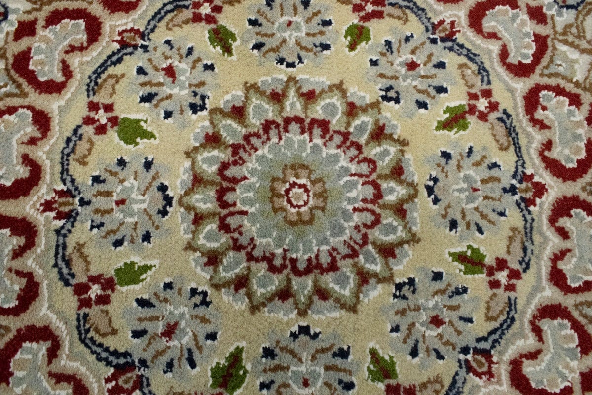 Dark Navy Floral 8X10 Indo-Nain Oriental Rug