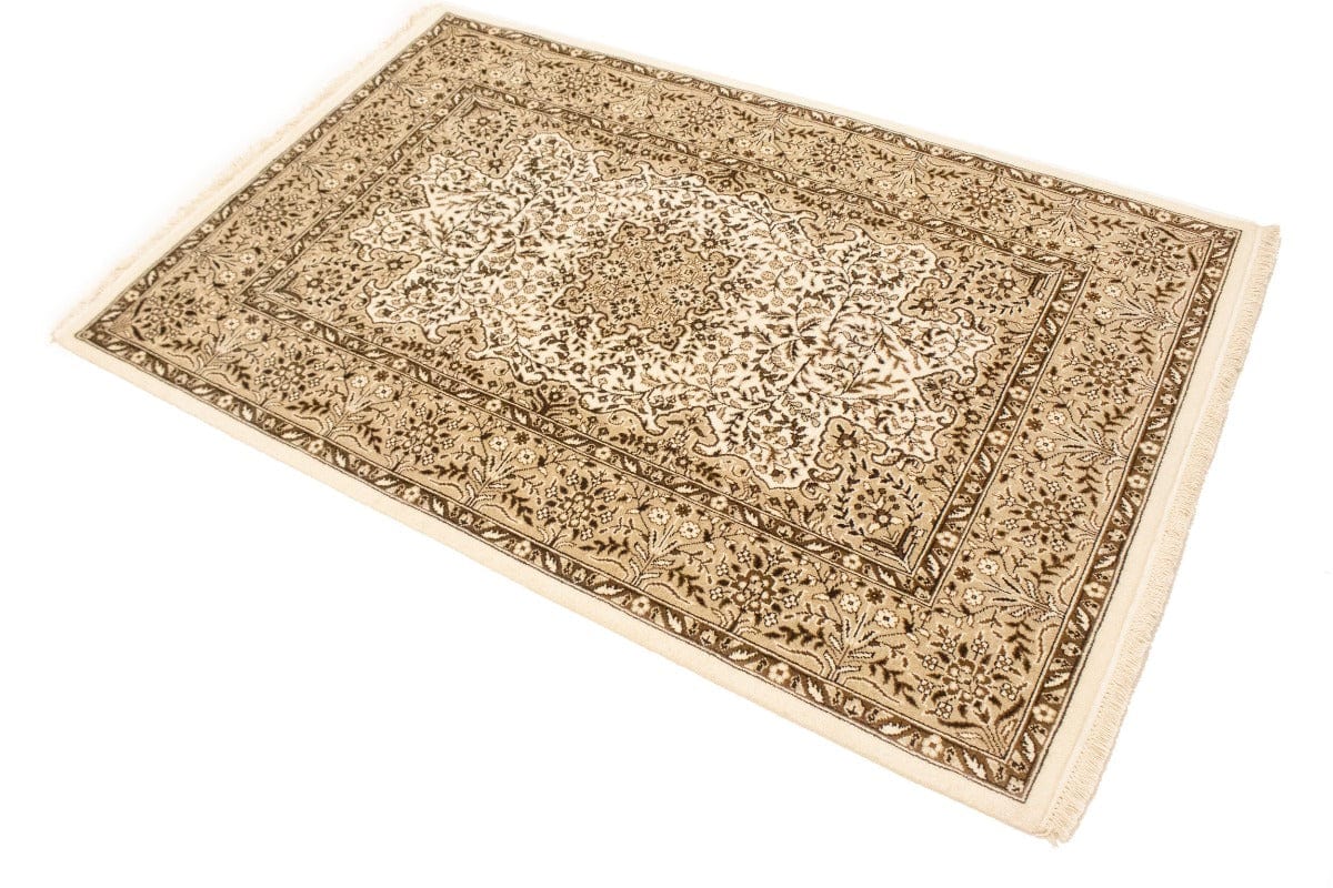 Cream Floral Kirman 4X6 Oriental Rug