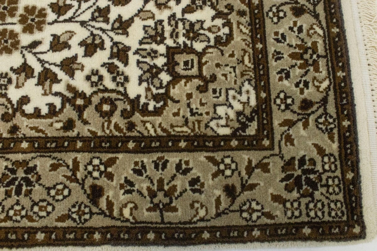 Cream Floral Kirman 3X4 Oriental Rug