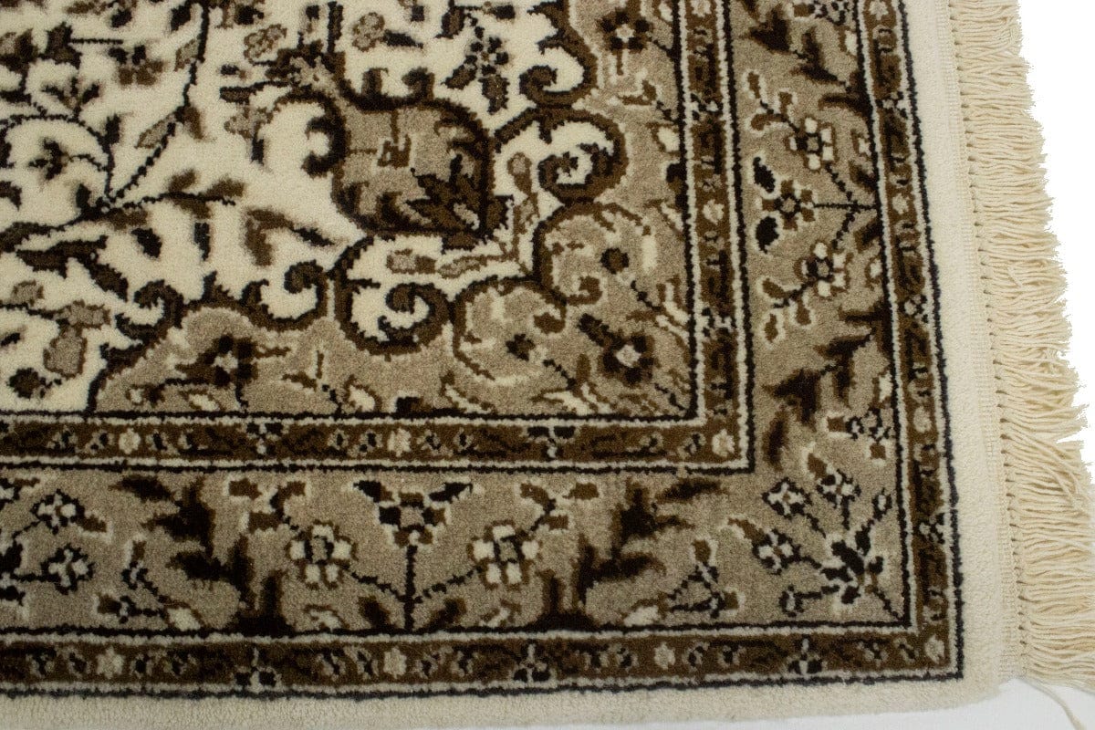 Cream Floral Kirman 3X4 Oriental Rug