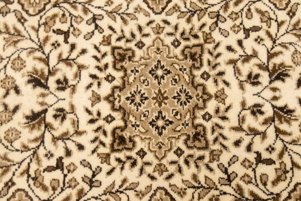 Cream Floral Kirman 3X10 Oriental Runner Rug