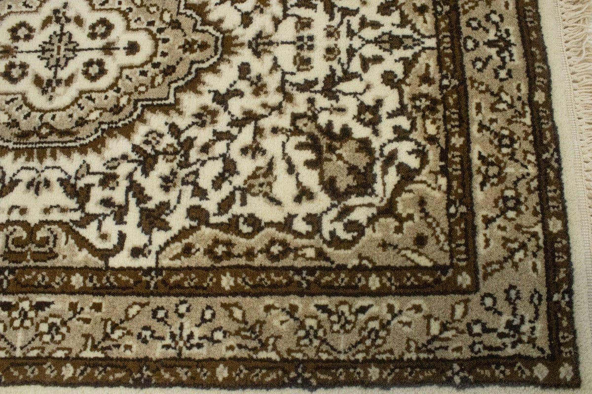 Cream Floral Kirman 2X3 Oriental Rug