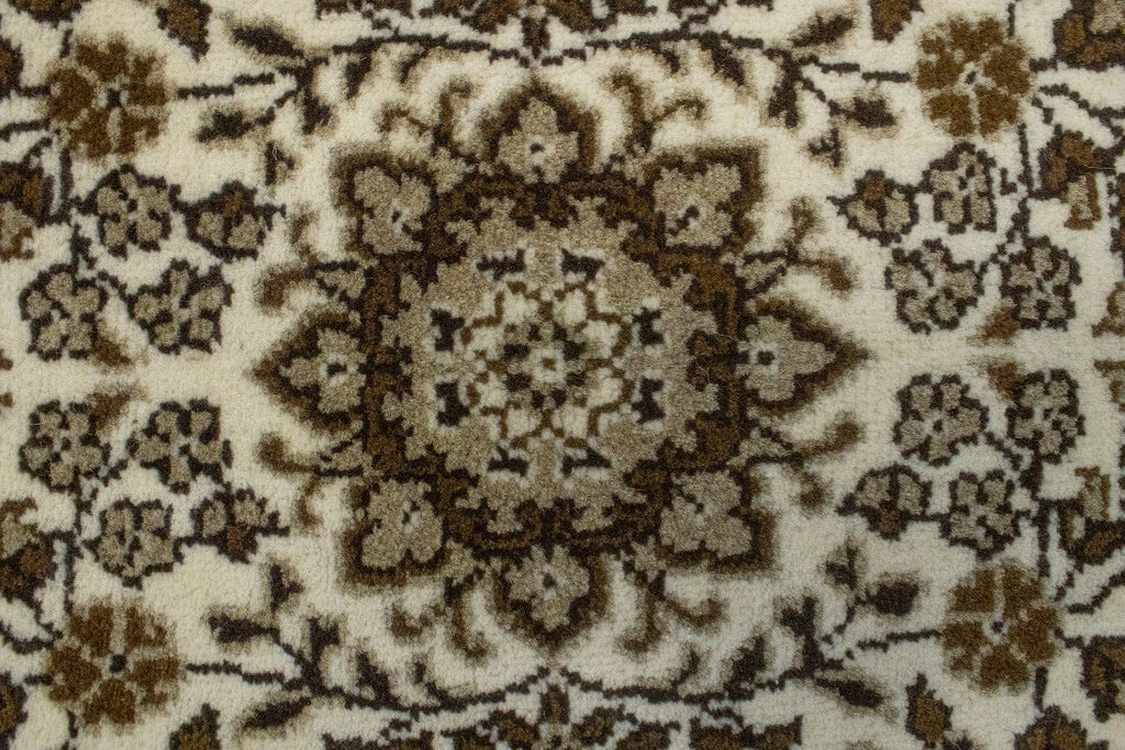 Cream Floral Kirman 2X3 Oriental Rug