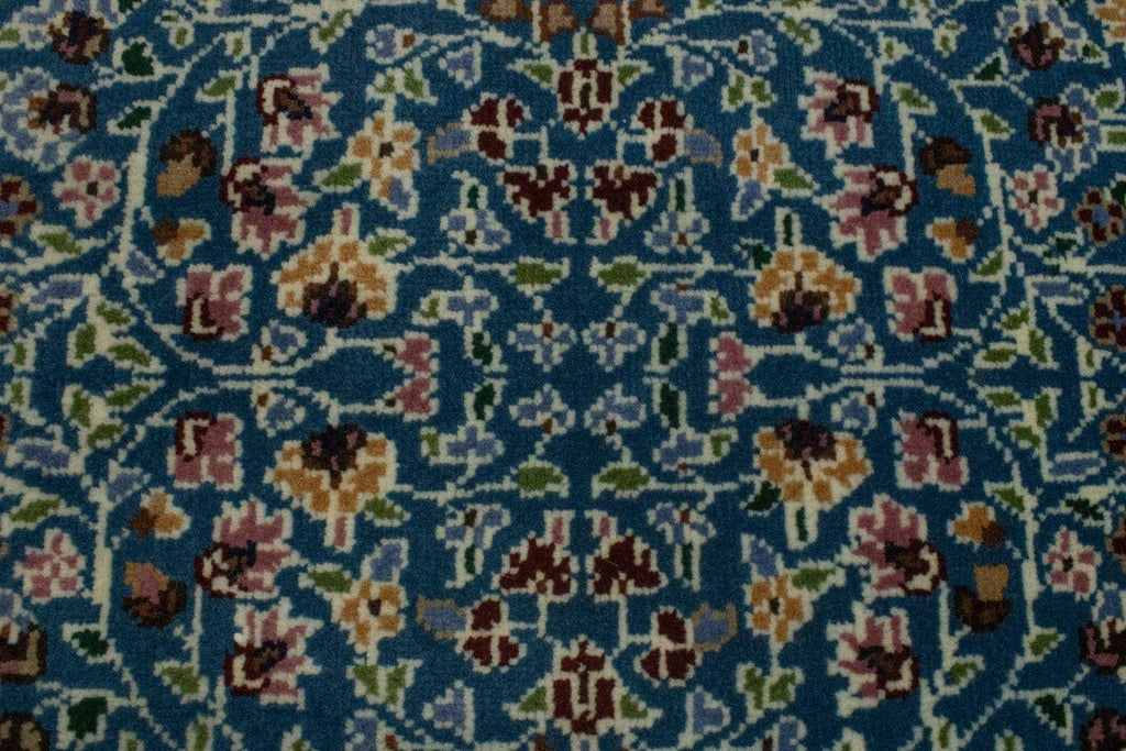 Teal Blue Floral Kirman 2X3 Oriental Rug