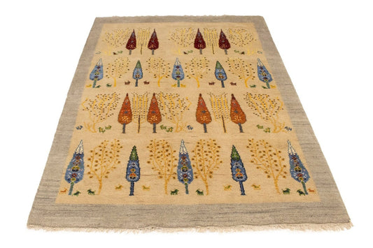 Cream/Beige Tribal 6X8 Indo-Gabbeh Oriental Rug