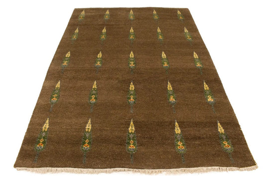 Brown Pictorial 6X8 Indo-Gabbeh Oriental Rug