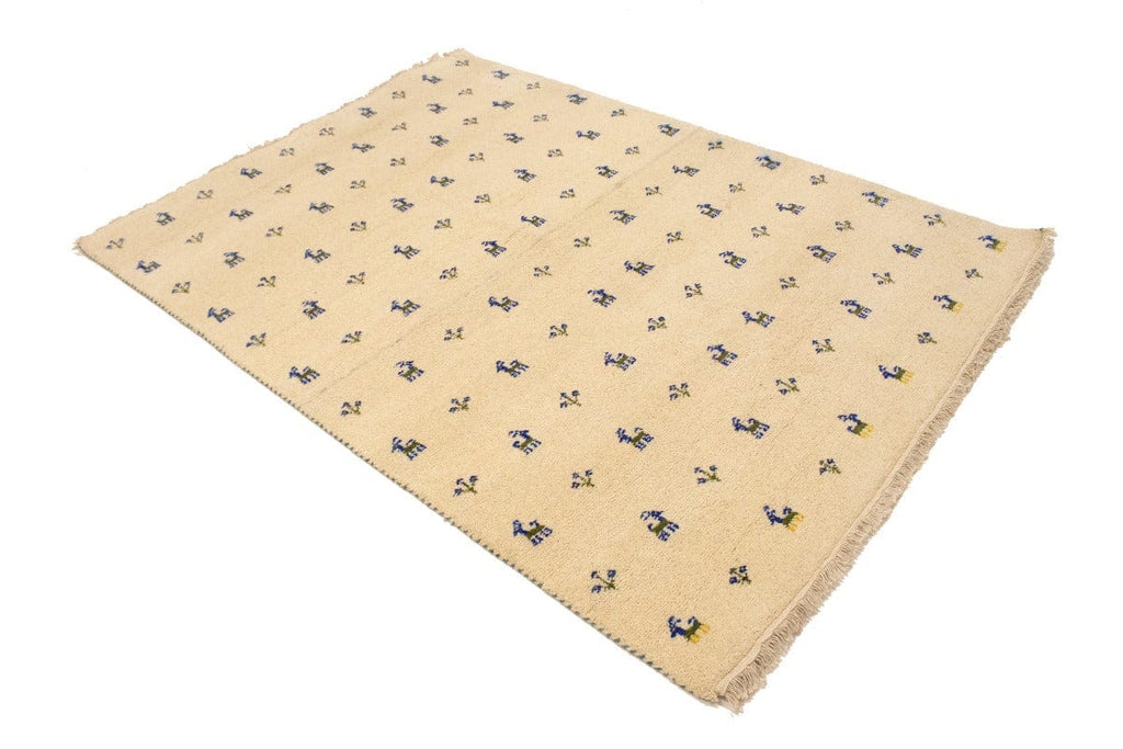 Cream Tribal 5X7 Indo-Gabbeh Oriental Rug