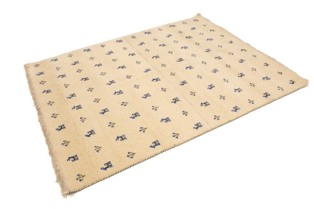 Cream Tribal 5X7 Indo-Gabbeh Oriental Rug