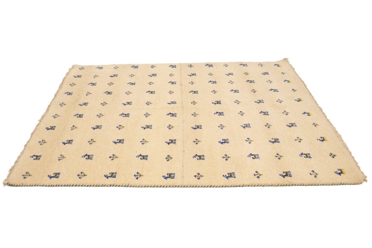 Cream Tribal 5X7 Indo-Gabbeh Oriental Rug