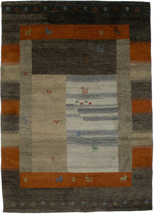 Multicolored Tribal 5X7 Indo-Gabbeh Oriental Rug