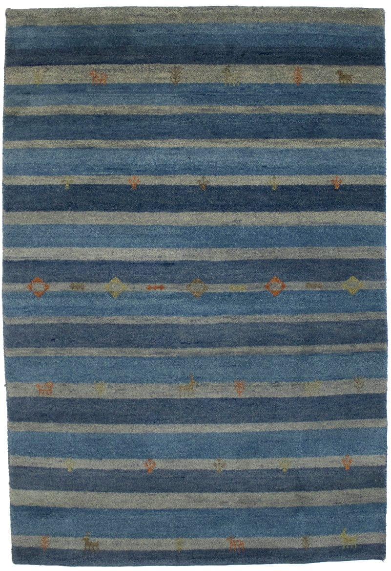 Multicolored Stripes 5X7 Indo-Gabbeh Oriental Rug