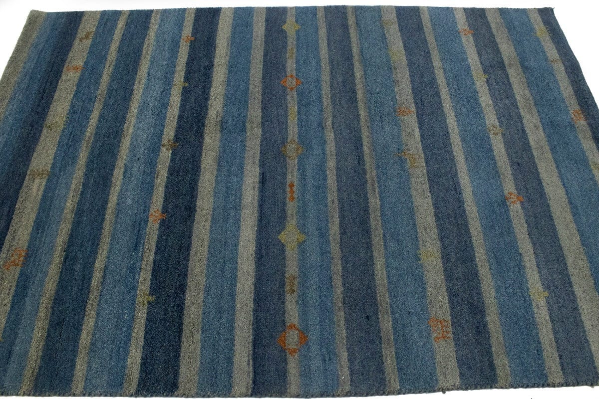 Multicolored Stripes 5X7 Indo-Gabbeh Oriental Rug