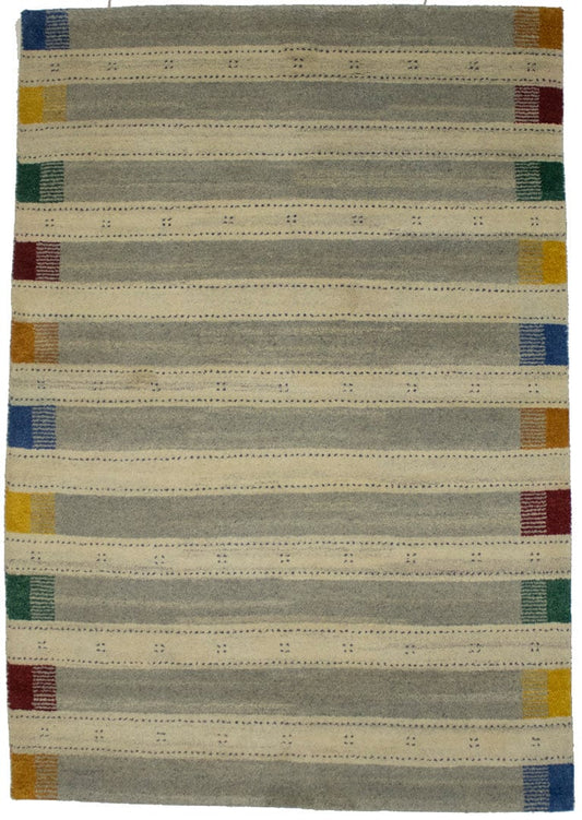 Multicolored Stripes 5X7 Indo-Gabbeh Oriental Rug