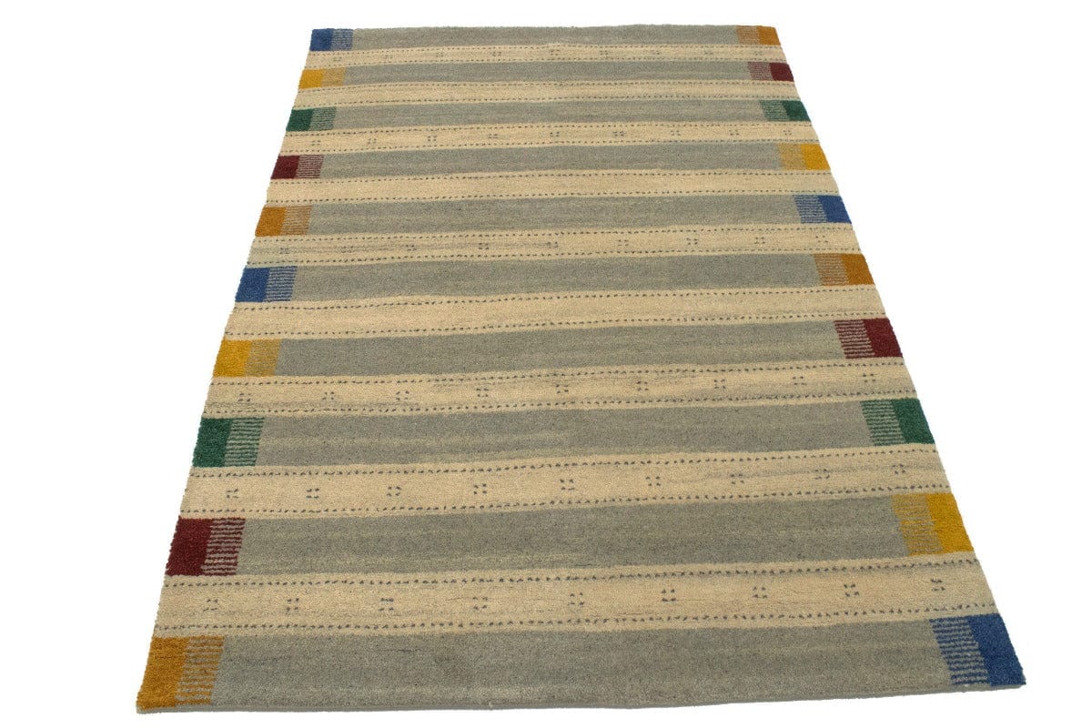 Multicolored Stripes 5X7 Indo-Gabbeh Oriental Rug