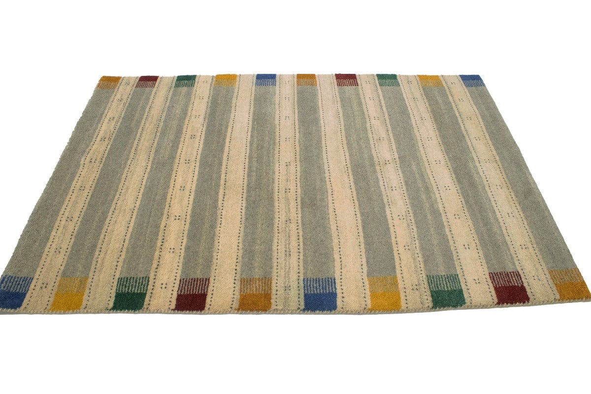 Multicolored Stripes 5X7 Indo-Gabbeh Oriental Rug