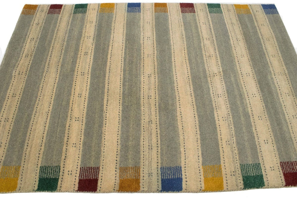 Multicolored Stripes 5X7 Indo-Gabbeh Oriental Rug