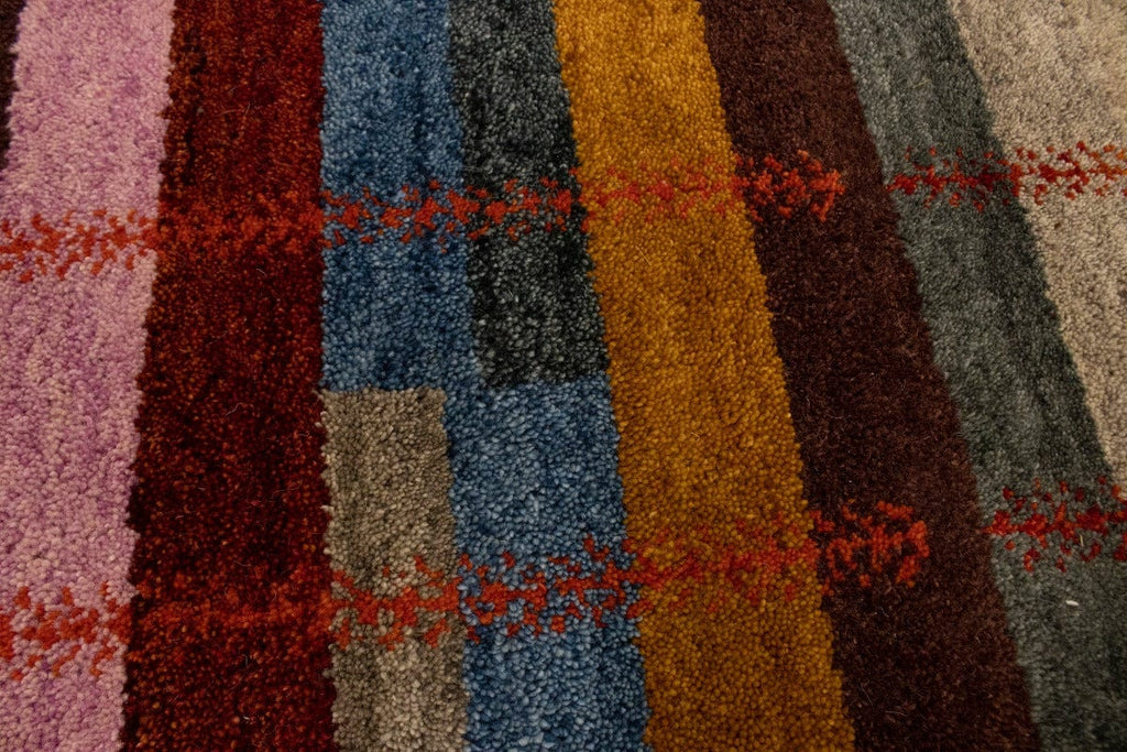 Multicolored Stripes Tribal 4X6 Indo-Gabbeh Oriental Rug