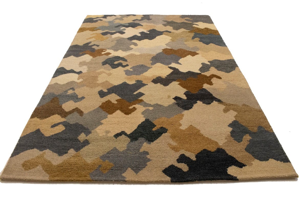 Multicolored Abstract 6'4X9'8 Indo-Gabbeh Oriental Rug