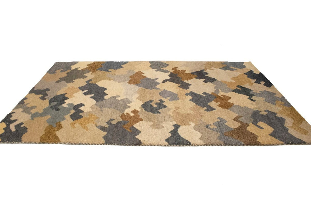 Multicolored Abstract 6'4X9'8 Indo-Gabbeh Oriental Rug