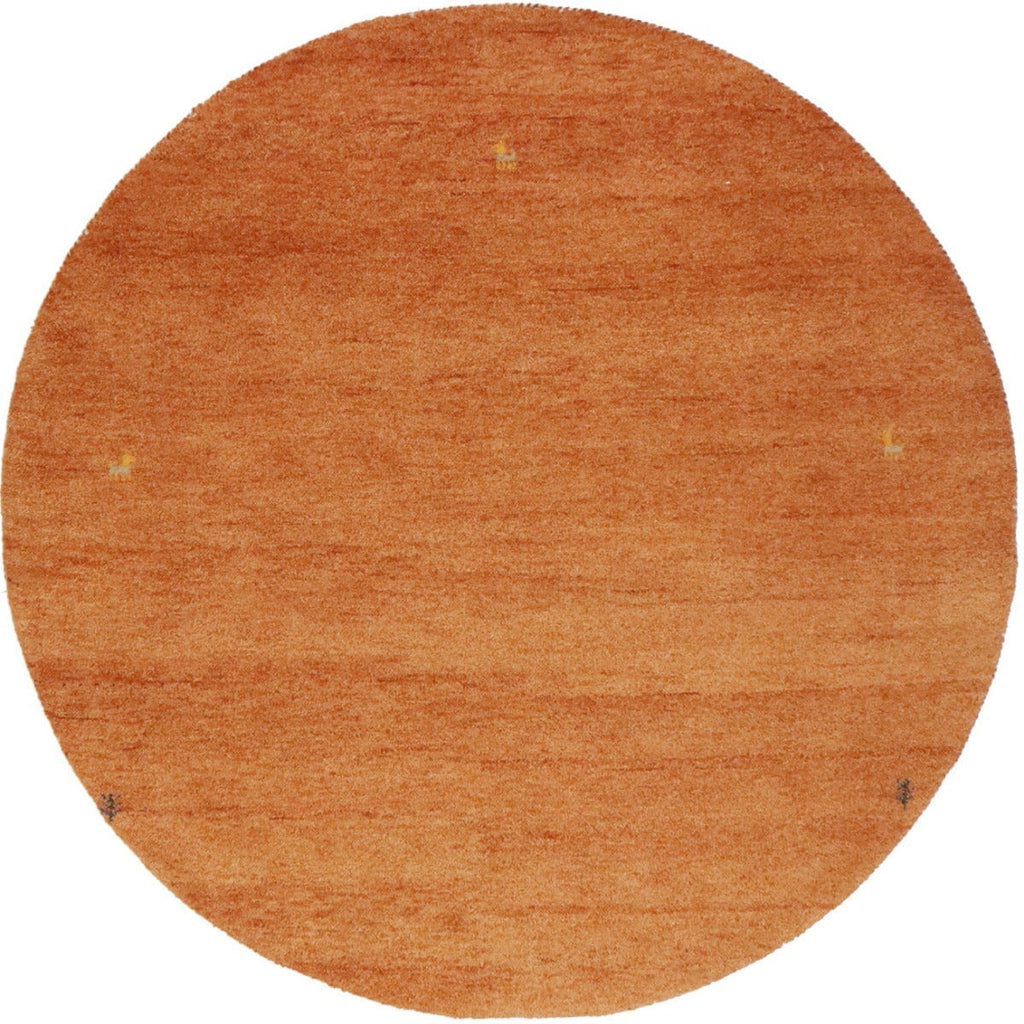 Orange Tribal 7X7 Indo-Gabbeh Oriental Round Rug