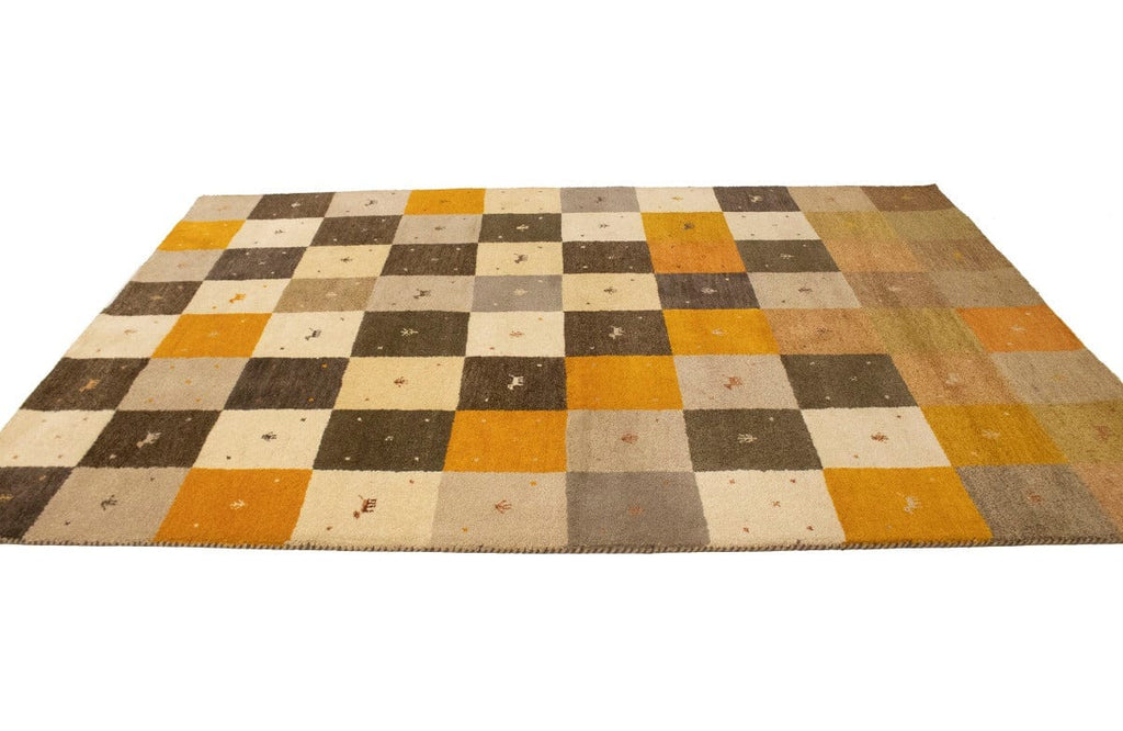 Multicolored Tribal Checker 7X10 Indo-Gabbeh Oriental Rug