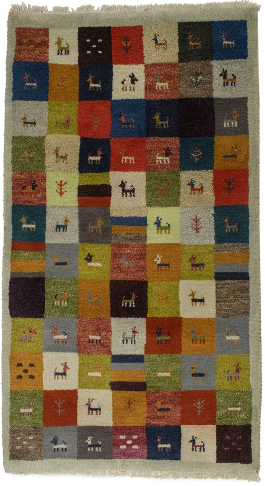 Multicolored Tribal 3X5 Indo-Gabbeh Oriental Rug