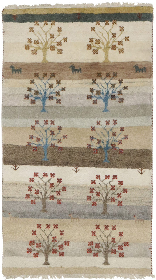 Multicolored Pictorial Tribal 3X5 Indo-Gabbeh Oriental Rug