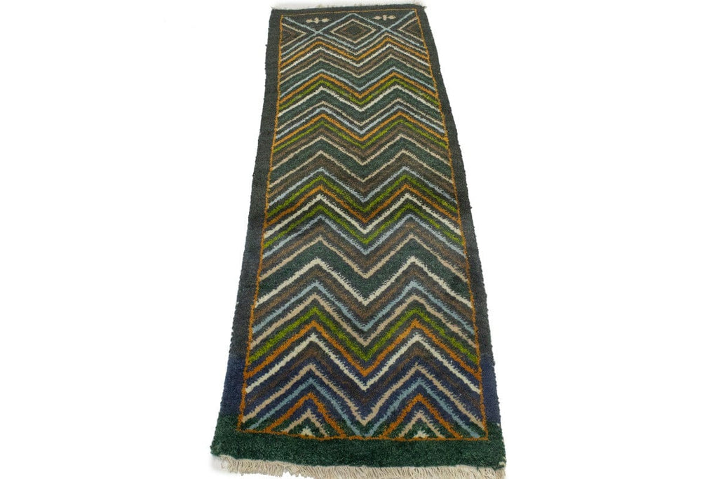 Multicolored Geometric 2X6 Indo-Gabbeh Oriental Runner Rug