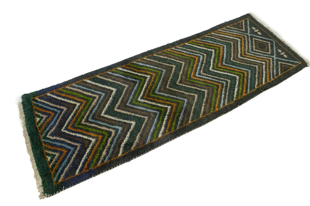 Multicolored Geometric 2X6 Indo-Gabbeh Oriental Runner Rug