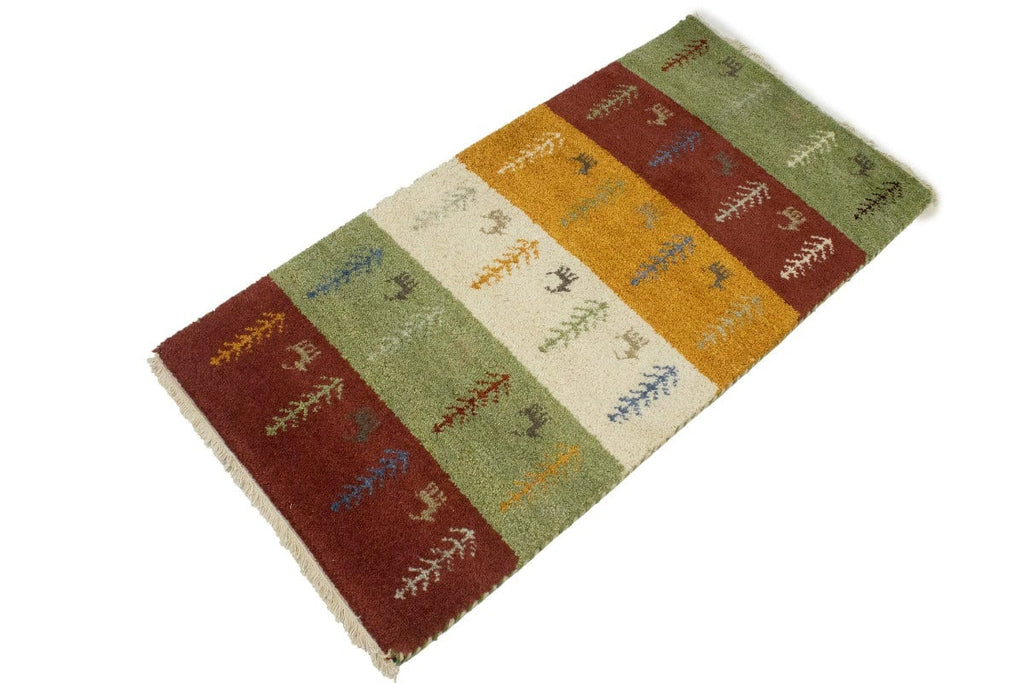 Multicolored Stripes Tribal 2X4 Indo-Gabbeh Oriental Rug