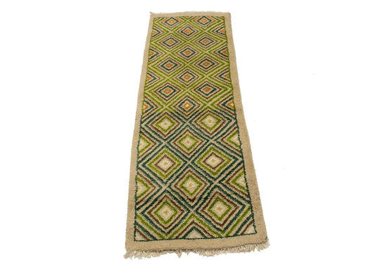 Beige & Green Tribal 2X6 Indo-Gabbeh Oriental Rug