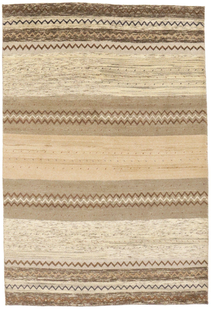 Multicolored Stripes Tribal 7X10 Indo-Gabbeh Oriental Rug