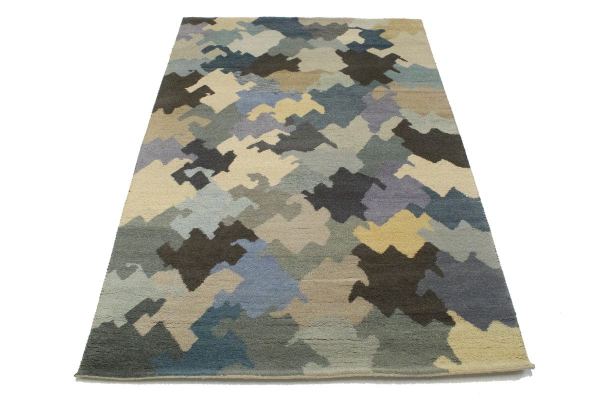 Multicolored Abstract 7X10 Indo-Gabbeh Oriental Rug