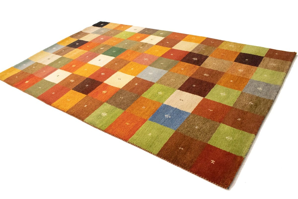 Multicolored Tribal Checker 7X10 Indo-Gabbeh Oriental Rug