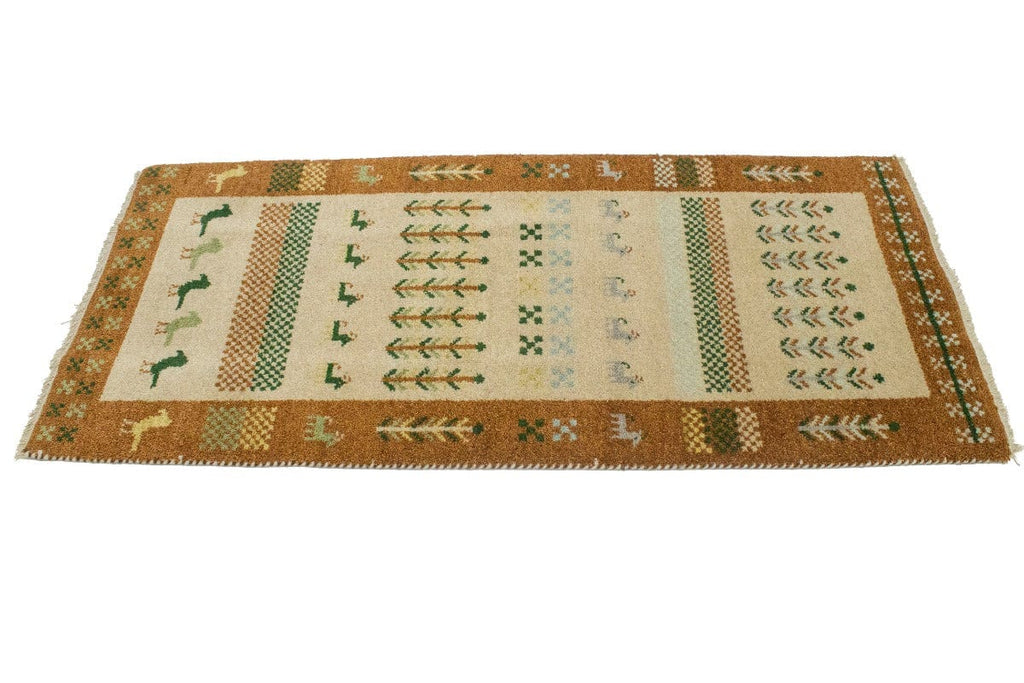 Caramel Brown Tribal 3X6 Indo-Gabbeh Oriental Rug