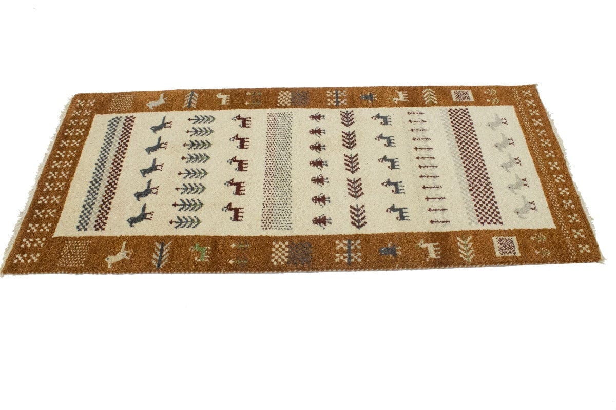 Caramel Brown Tribal 3X6 Indo-Gabbeh Oriental Rug