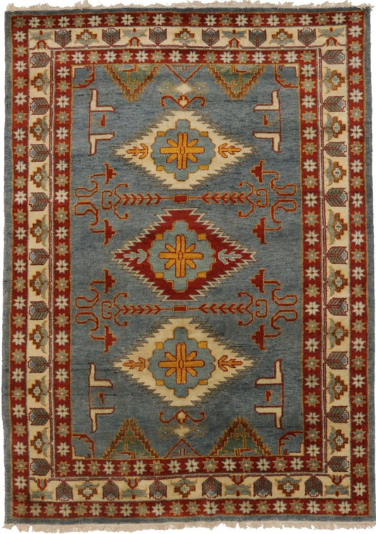 Gray Geometric 6X8 Kazak Oriental Rug