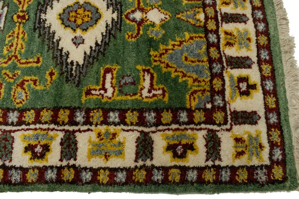 Green Geometric 2X4 Kazak Oriental Rug