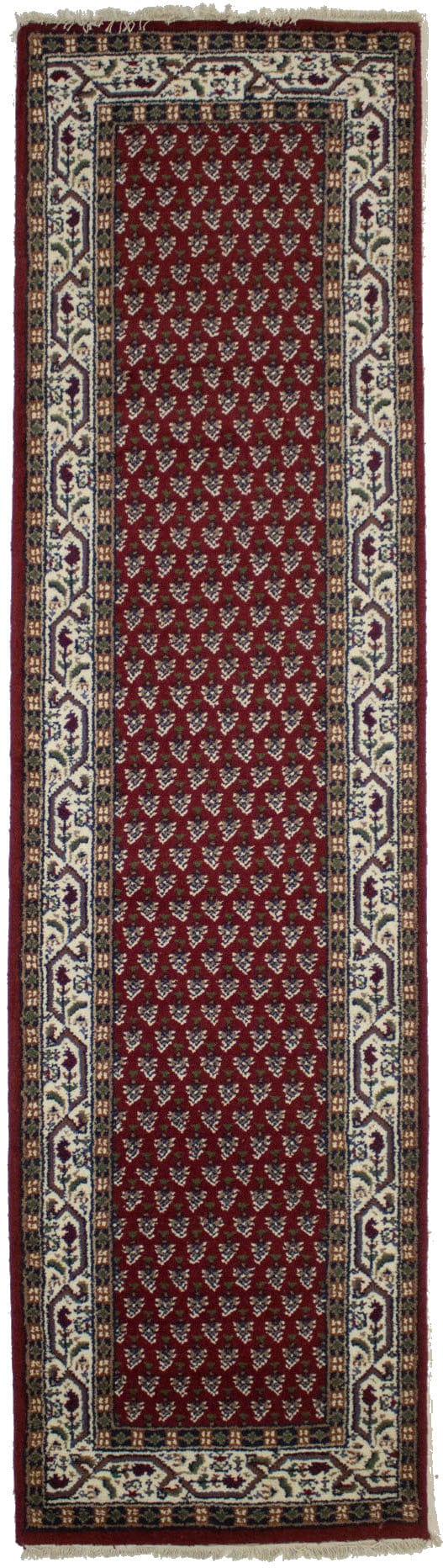 Red Floral 2'5X10 Indo Botemir Oriental Runner Rug