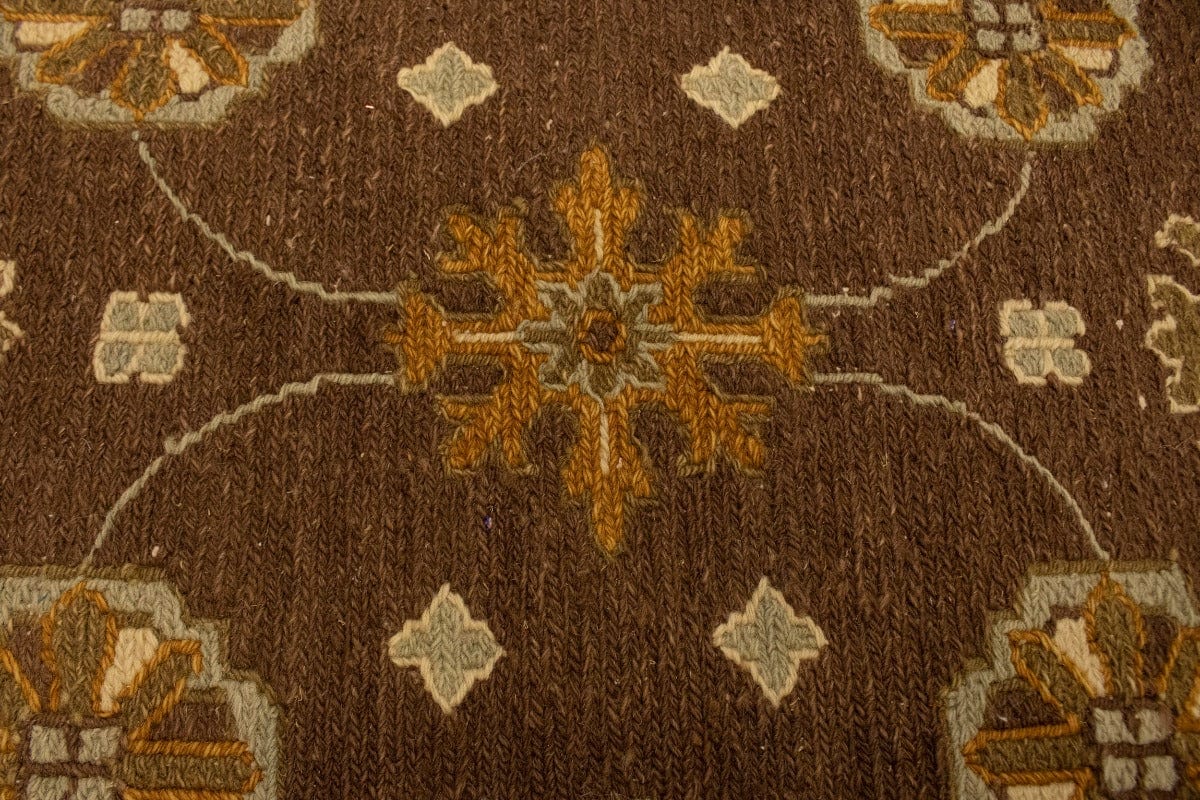 Dark Brown Floral 4X6 Sumak Oriental Rug