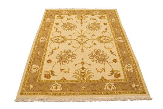 Cream Floral 5X7 Sumak Oriental Rug