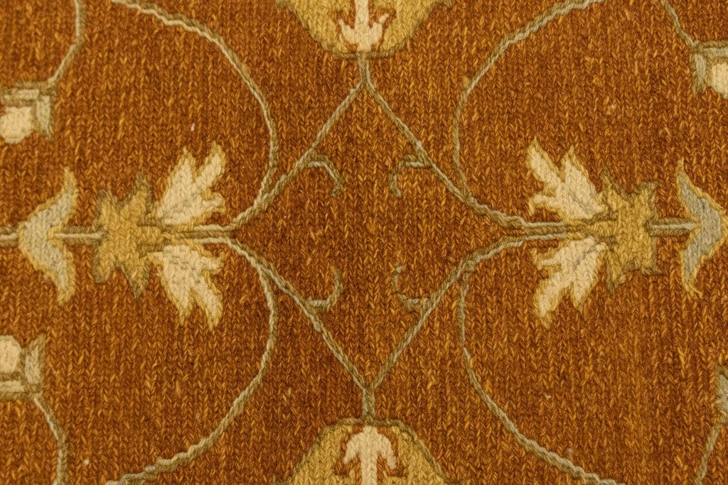 Ochre Brown Floral 5X7 Sumak Oriental Rug