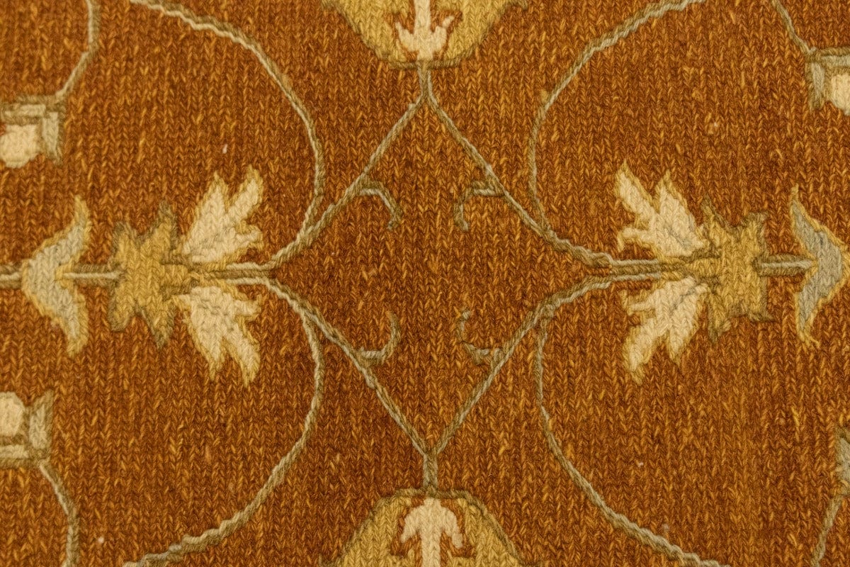 Ochre Brown Floral 5X7 Sumak Oriental Rug