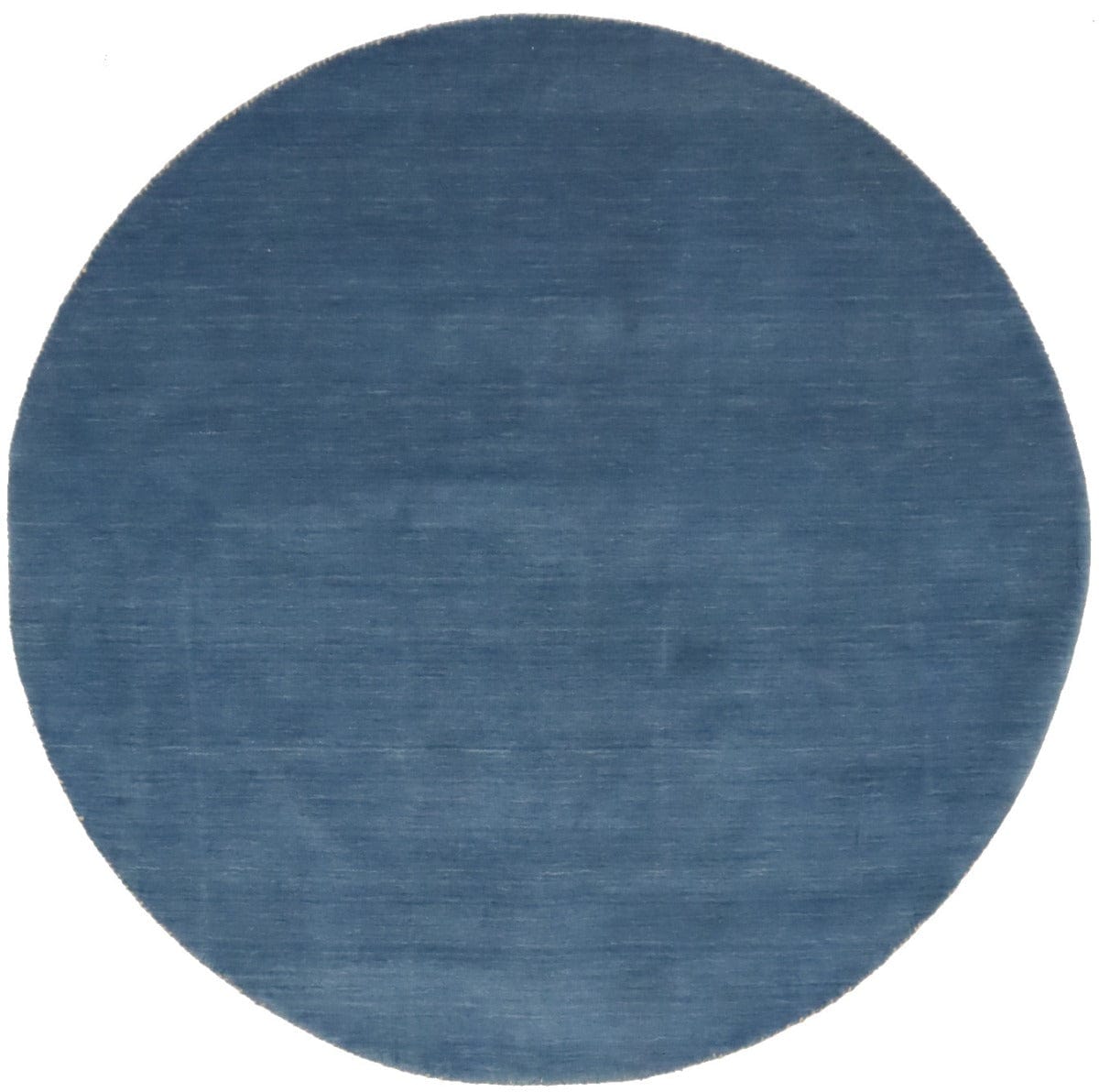 Blue Solid Tribal 7X7 Lori Gabbeh Oriental Round Rug