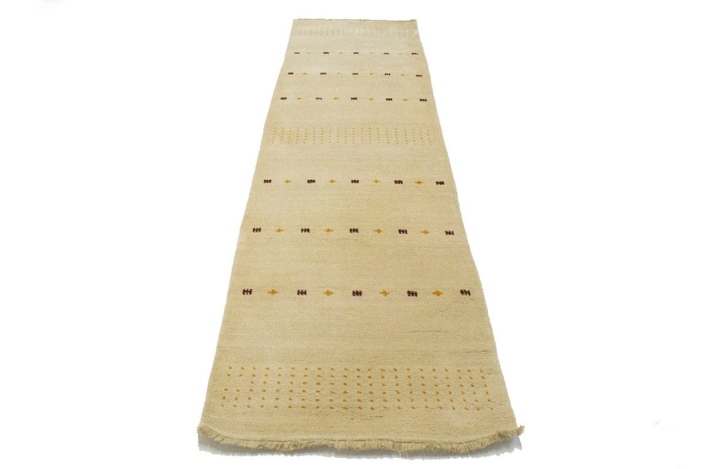 Solid Cream 3X10 Oriental Modern Runner Rug