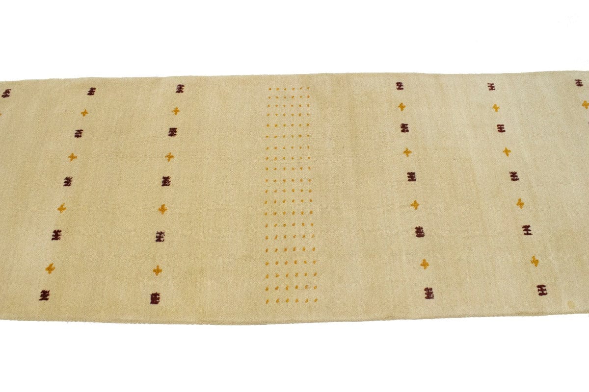 Solid Cream 3X10 Oriental Modern Runner Rug